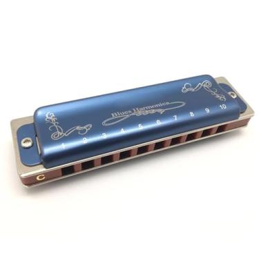 Imagem de Gaita profissional de 10 furos para iniciantes é fácil de tocar