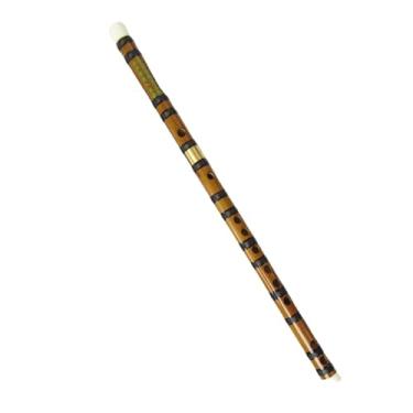 Imagem de Flauta de bambu, linha preta, vintage, chave G, prática iniciante, instrumento de sopro, flauta de uma seção