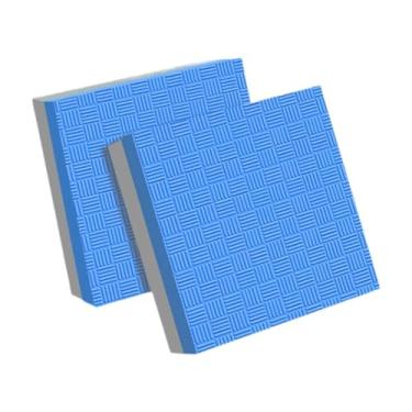 Imagem de UGPLM 2 peças de almofadas de queda para levantamento de peso, almofada silenciosa para levantamento terra, acessórios redutores de ruído, proteção, Azul Cinza 50x50x4cm