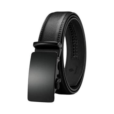 Imagem de Cinto De Couro Luxuoso Masculino Com Fivela Automática, Cinto De Negóc