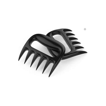 Imagem de Garra De Urso Desafiadores Para Churrasco, 2 Peças, Plástico Preto, 10,8cm x 10,5cm, 6 Dentes, Garfo Para Carne