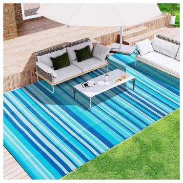 Imagem de SPXMQSS Tapete externo para pátios, resistente ao desgaste e antiderrapante, grande área externa, veludo cristal, lavável para acampamento, deck, jardim, M 200 x 300 cm