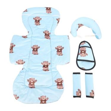 Imagem de Hilitand Almofada de Resfriamento para Carrinho de bebê, Almofada Respirável de Poliéster Macia para a Pele Com Capa Removível para Berço de Carrinho e Suporte de Mesa para Troca (BLUE)