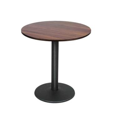 Imagem de Yadlan Mesa redonda de madeira, mesa de centro de madeira para 2 pessoas, estável e compacta, mesas auxiliares ideais para cozinha, sala de estar ou sala de jantar, estilo escandinavo decorativo 1