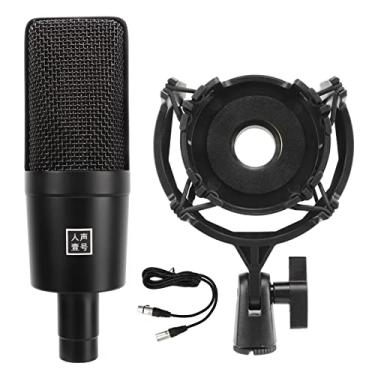 Imagem de Microfone condensador cardióide Vomeko, microfone vocal com fio com montagem antichoque para podcasting, streaming, ASMR, canto compatível com PC, telefone, software de gravação