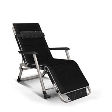 Imagem de YYBOES Espreguiçadeiras, espreguiçadeiras resistentes, móveis de jardim, cadeiras de acampamento e jardim, espreguiçadeiras dobráveis reclináveis à prova d'água de metal para escritório ao ar livre