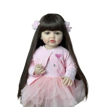 Imagem de Boneca Reborn Menina 55cm Corpo De Silicone Presente Criança Bebê Anivesário Natal