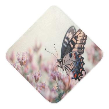 Imagem de STAYTOP Toalhas de bebê com capuz de musselina de flores silvestres e borboletas, toalha de banho super macia, toalhas de banho absorventes para banho recém-nascido unissex 89 x 89 cm