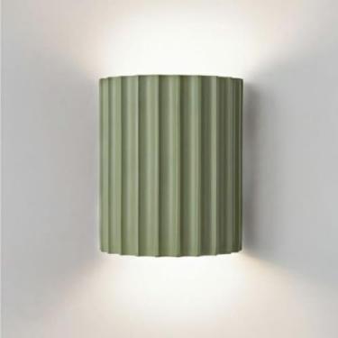 Imagem de Luminária de parede LED para interiores, 10W, cor verde, design moderno, com iluminação direcionada para cima e para baixo, 3 níveis de brilho, ideal para banheiro, sala de estar, quarto e c