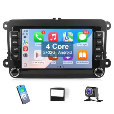 Imagem de Leadfan Rádio de carro para Volkswagen VW Passat Jetta Bettle Caddy Tiguan Touran Sharan para SEAT Skoda compatível com JBL Estéreo Sem Fio CarPlay Android Auto, com Bluetooth GPS WiFi Câmera