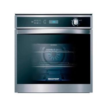 Imagem de Forno de Embutir a Gás Brastemp 78 Litros Inox com Convecção e Termômetro Meat Control - BOH84AR