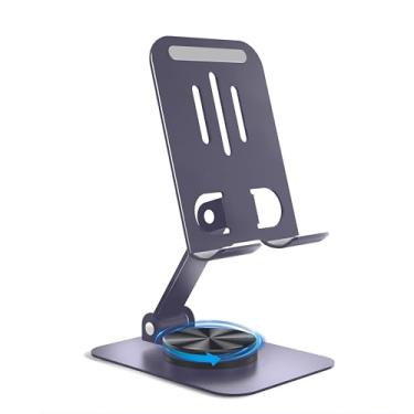 Imagem de HZZADZXW Suporte de celular de metal para mesa, multi-anjo ajustável, rotação de 360°, antiderrapante e dobrável, compatível com iPhone 17 16 Pro Max e todos os smartphones, cinza