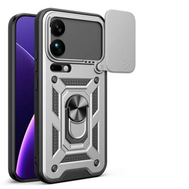 Imagem de Kukoufey Capa compatível com Xiaomi 17 Pro Max, com capa de lente de câmera deslizante compatível com Xiaomi 17 Pro Max 2509FPN0BC capa protetora para celular prata