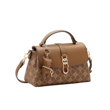 Imagem de Bolsa Feminina Chenson Original 3485389 – Monograma Elemento Gráfico, Estruturada Tipo Satchel, Café
