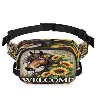 Imagem de Pochete de gato azul amarelo para mulheres e homens com alça ajustável, bolsa transversal, bolsa de peito, bolsa tiracolo, Cor 4