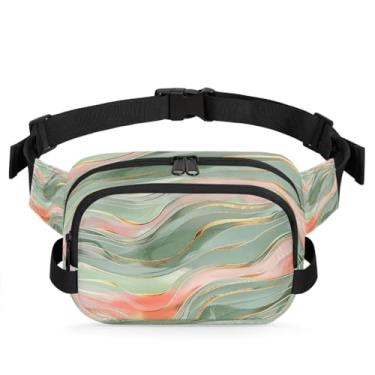 Imagem de Pochete abstrata de mármore cinza para mulheres e homens com alça ajustável, bolsa transversal, bolsa de peito, bolsa tiracolo, Cor 16