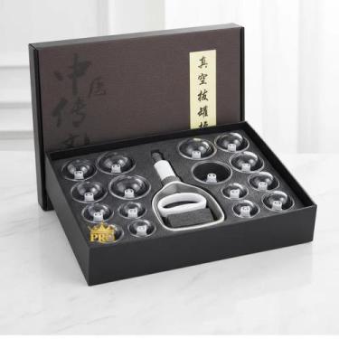 Imagem de Kit 20 Ventosas Com Bomba Ventosaterapia Massoterapia Gold - GoldLife 