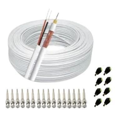 Imagem de Kit de Instalação para Sistema de Segurança CFTV, 8 Câmeras com Conectores e Cabo, Conjunto Completo para Vigilância