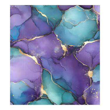 Imagem de Decalque magnético mármore roxo azul painel máquina de lavar louça, adesivo magnético para lava-louças 58,4 cm L x 66 cm A