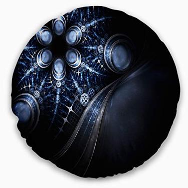 Imagem de Design de flores fractais elegantes curvilíneas brilhantes sala de estar, sofá, almofada de alta qualidade + capa de almofada impressa em ambos os lados 40 cm