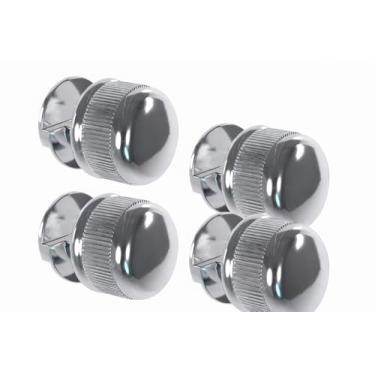 Imagem de Botão Francês em ABS Resistente Cromado para Espelho e Vidro – Kit 4 Unidades com Parafuso e Bucha 6 mm – Fixação Segura
