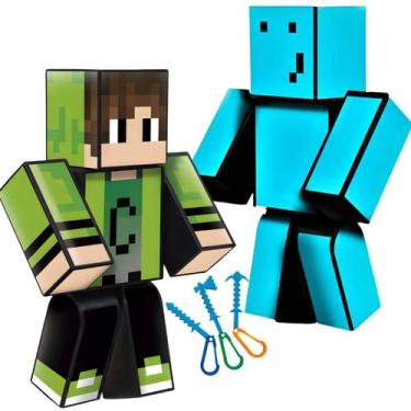 Imagem de Kit Boneco Articulado Minecraft Cadres e Problems Gamer 25cm - Mili Mu