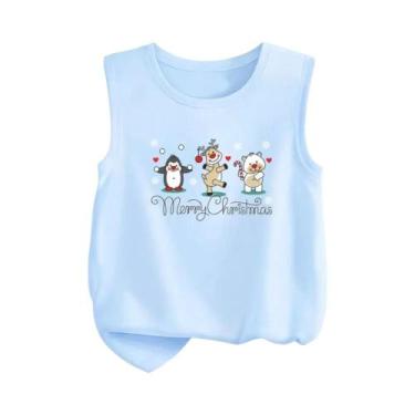 Imagem de Camiseta Regata Gráfica Sem Mangas Com Estampa De Papai Noel Para Meni