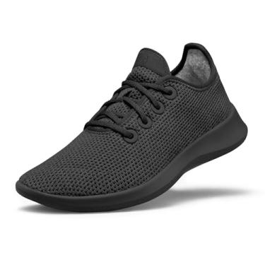 Imagem de Allbirds Tênis feminino Tree Runner, uso diário, lavável na máquina, feito com materiais naturais, Preto (sola preta), 35