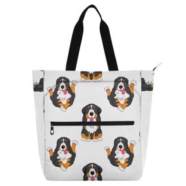 Imagem de GAIGEO Bolsa tiracolo Bernese Mountain Dog para mulheres, meninas, crianças, escola, trabalho, viagem, compras com zíper