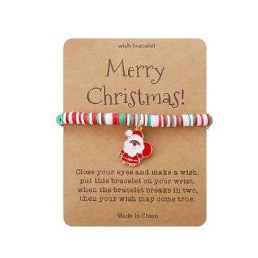 Imagem de YANCHUN Pulseira de Natal para mulheres, pulseiras elásticas coloridas de Natal, árvore de Natal, Papai Noel, floco de neve, presentes de Natal 2024, Adjustable, Liga metálica, Sem Pedra Preciosa