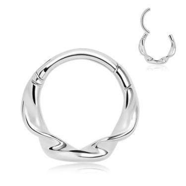 Imagem de MOQIKAKA Aros de anel de septo torcidos de 16 g: anéis de nariz de aço cirúrgico, segmento articulado, lábios, hélice, cartilagem, clicker, brincos, argola para mulheres e homens, 8 mm, 10 mm, 16g