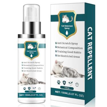Imagem de Spray avançado de dissuasão de gatos, fórmula natural repelente de gatos interno e externo, dissuasor de arranhões reforçado para móveis, sofás, tapetes, proteção de cortina, impede que os gatos