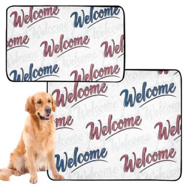 Imagem de Almofada de caligrafia elegante, branca, reutilizável, lavável, para cães, cercadinho para cães, à prova de vazamento, pequeno pacote com 3