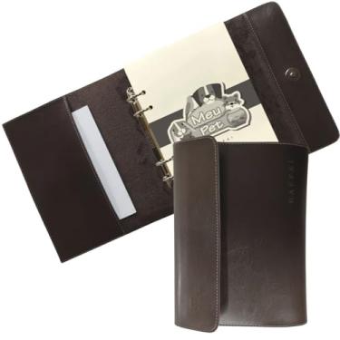 Imagem de Pasta Executiva Agenda Em Couro Fichário Com Refil Meu Pet A5 Raffai Personalizada (Café)