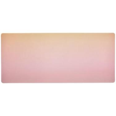 Imagem de Tapete de mesa gradiente rosa pastel amarelo antiderrapante, mouse pad grande, 90 x 40 cm, superfície lisa para controle de precisão