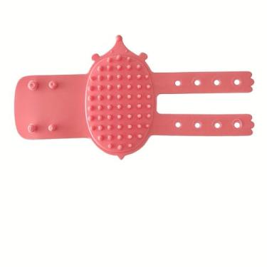 Imagem de 1 arranhador de borracha para gatos – Montável na parede e na mesa, cerdas flexíveis, massagem não elétrica para animais de estimação (rosa)