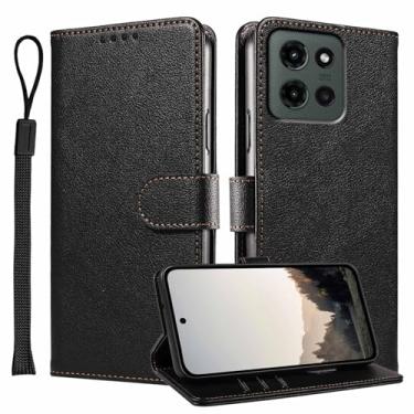 Imagem de JanCalm Capa carteira para Moto G 2025/2026, capa para Moto G Play 2026, bloqueio RFID, porta-cartões/compartimentos para dinheiro, fecho magnético, protetor de telefone de couro, suporte de capa flip