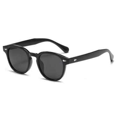Imagem de Óculos de Sol UV400 - Rebites Redondos Estilo Punk com Lentes Degradê para Homens e Mulheres, Ideais para Esportes ao Ar Livre, Corrida e Ciclismo, Preto
