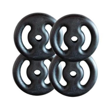 Imagem de Kit com 4 Anilhas de Ferro Fundido de 10 Kg - BOX INGÁ