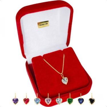 Imagem de Corrente Veneziana Ouro 18K + Pingente Zircônia Gota 9mm - Paulistana 