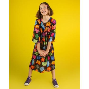 Imagem de Vestido Midi Viscose "Diversão" - Saia de Filó, 4, Estampado