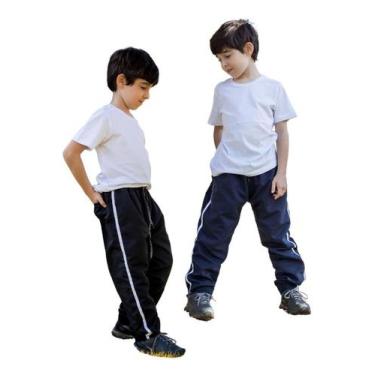 Imagem de 2 Calças Masculina Infantil Tactel Agasalho Inverno 418 - FR, 1 preto,