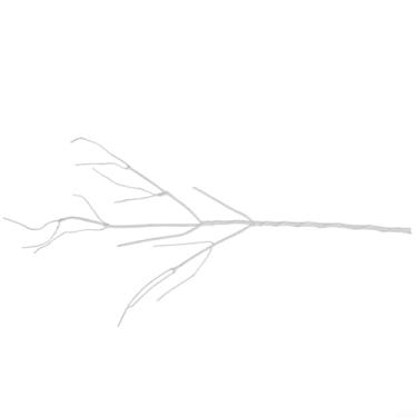 Imagem de Grande ramo branco seco planta artificial material de espuma de alta simulação flexível ultra-leve sensação macia decoração para festa de casamento ou sala de estar 90 cm ou 1 m (pequeno)