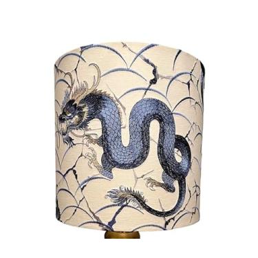 Imagem de pcagfaajmh Abajur de tambor Abajur de dragão abajur lâmpada oriental lâmpada exclusiva dragão abajur de declaração (20 cm)