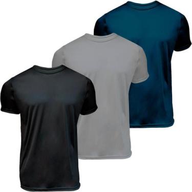 Imagem de Kit 3 camisas manga curta gola redonda Dryfit UV Plus Size - Garage 31