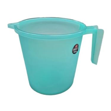 Imagem de T TABAKH Caneca de banho de plástico para violoncelo Frosty – Copo durável, leve e elegante – Ideal para uso diário em banheiro e cozinha (verde, 1,5 litros)