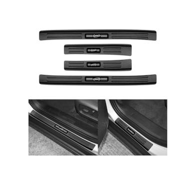 Imagem de YOJOJOCO 4 peças de protetor de soleira de porta para Chevy Equinox 2025 2026 acessórios preto fosco material ABS porta dianteira e traseira proteção contra chutes do pedal do carro