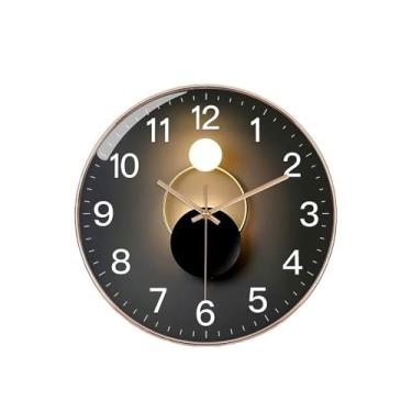 Imagem de KEG801302 Relógio de parede de luxo, sala de estar, moda doméstica, restaurante, quarto, relógio simples e moderno para pendurar na parede (pequeno)