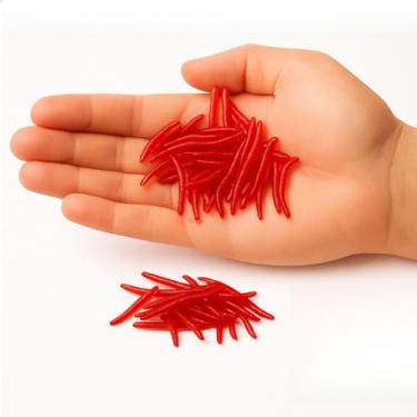 Imagem de Kit 200 Minhocas Artificiais de Silicone para Pesca – Isca Macia Vermelha para Carpa, Tilápia e Bagre(200)