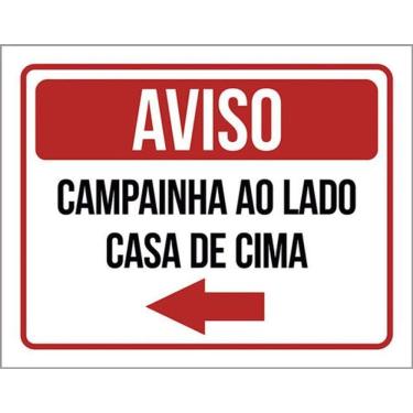 Imagem de Kit 5 Placa Campainha Lado Casa Cima Seta Esquerda36X46
